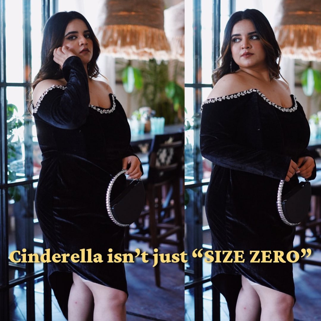 Adele Black Velvet Corset Rhinestone Dress CL