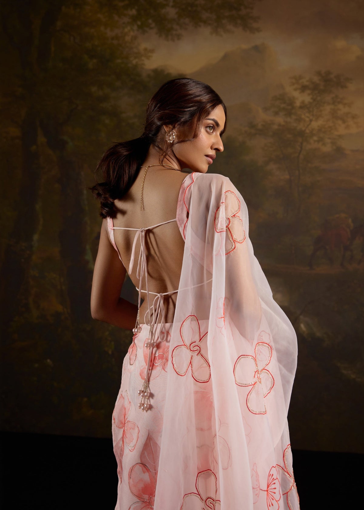 Zayra Pink Floral Print Embellished Straight Kurta Set