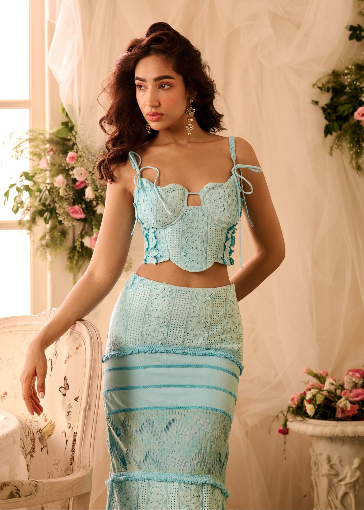 Zita Powder Blue Corset Top