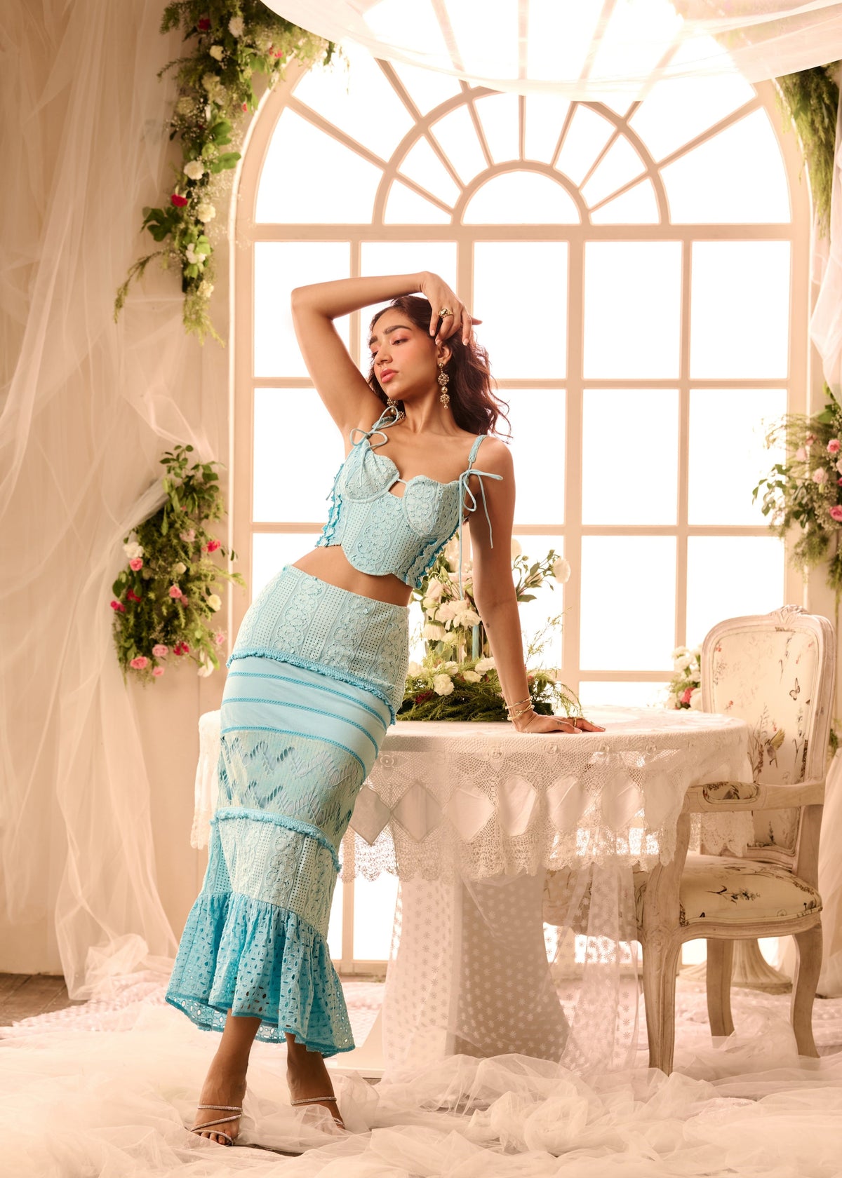 Zita Powder Blue Corset Top