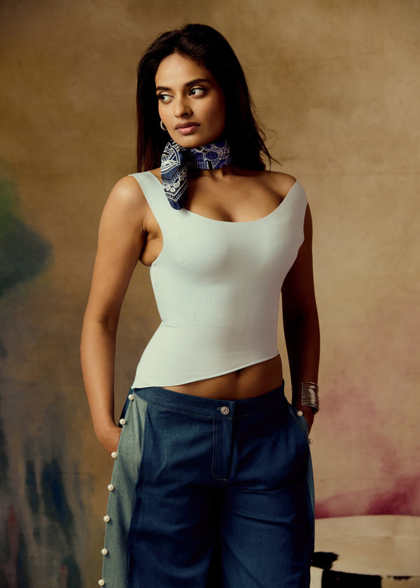 Aletta Baby Blue Seamless Top
